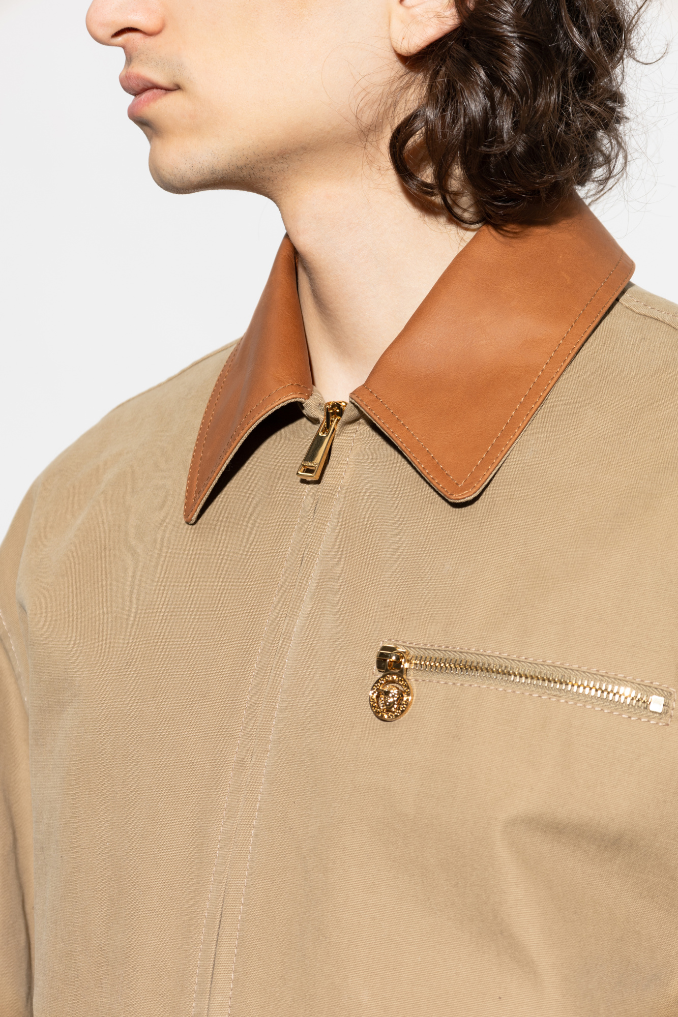 Versace Jacket with a leather collar | Men's | Vitkac